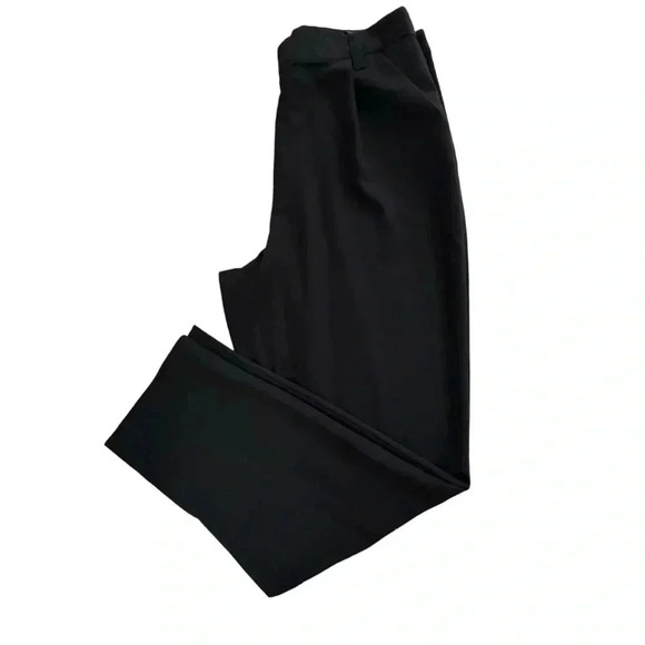 Black Ankle Length Straight Leg Stretch Pants Size 4 Small High Waisted Work - Picture 3 of 11